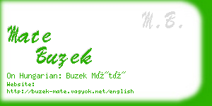 mate buzek business card